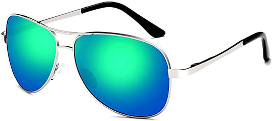 Aviator - Gafas de sol polarizadas para mujer, con espejo, con protección UV, marco de metal ligero - Grancarpa.com.mx
