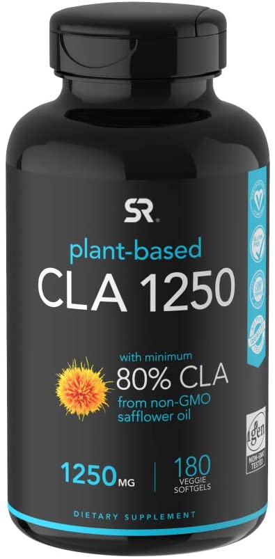Suplemento dietético de CLA 1250 de alta potencia. Contiene 180 cápsulas blandas vegetarianas. Producto vegano libre de gluten para pérdida de peso. Fabricado con aceite de limón orgánico