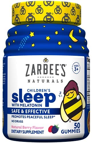 Zarbee's Naturals Suplement para dormir para niños con melatonina, masticables