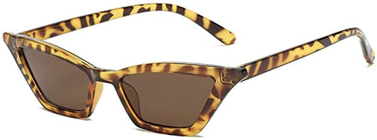 W&Y YING - Gafas de sol de diseño ojo de gato, lentes y marco pequeños de colores estilo vintage para mujer