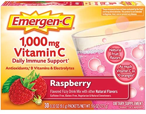 Emergen-C. Mezcla para suplemento dietético bebible Emergen-C, con 0,035 oz de vitamina C, sin cafeína, 30 paquetes de 0.30 oz cada uno - Grancarpa.com.mx
