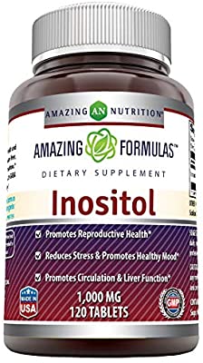 Inositol 1000 Mg 120 Tabletas (sin OGM, sin gluten) - Apoya la función hepática saludable, promueve la desintoxicación celular y apoya la función de membrana