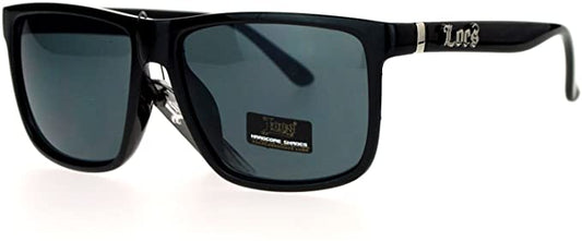 Locs Gafas de sol rectangulares de gran tamaño con lentes espejadas