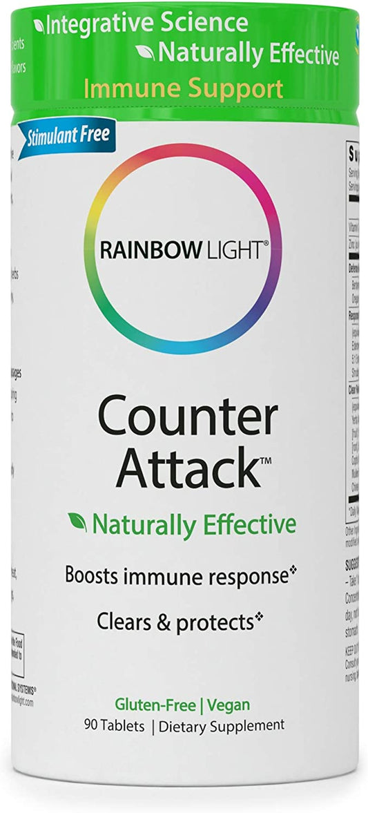 Rainbow Light Counter Attack - Tabletas para apoyar al sistema inmunológico, 90 unidades