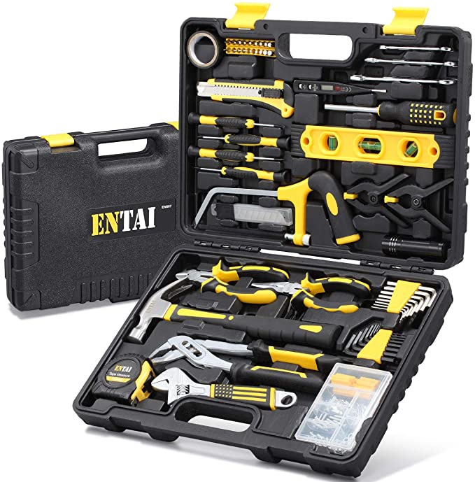 ENTAI 218-Piece Tool Kit for Home, General Household Hand Tool Set with Solid Carrying Tool Box, Home Repair Basic Tool Kit Sets for Home Maintenance - Grancarpa.com.mx