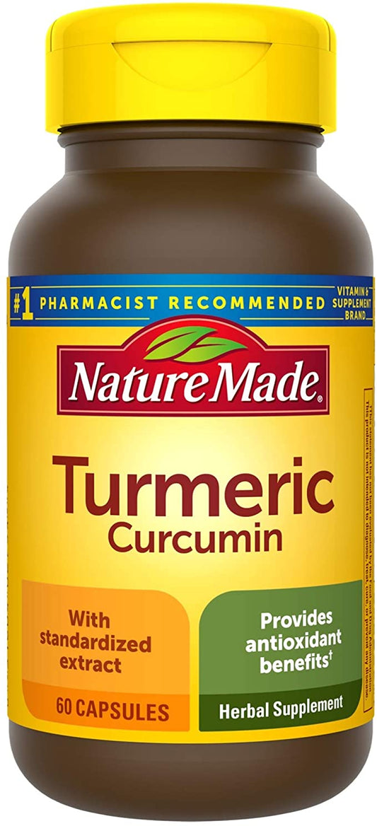 Nature Made Cúrcuma 500 mg cápsulas, 60 unidades para soporte antioxidante† (el embalaje puede variar), 2754, 60 unidades, 60 unidades., 1