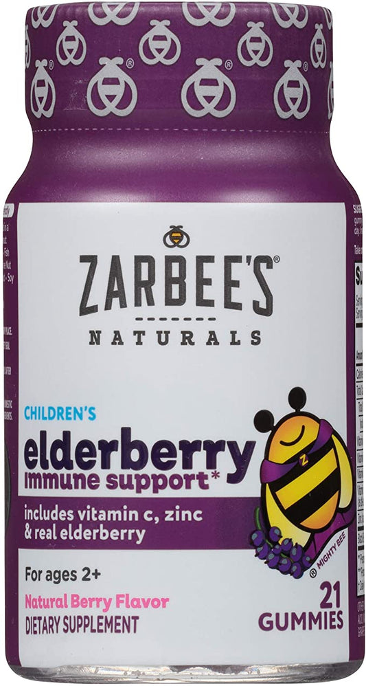 Zarbee's Naturals - Soporte inmune para niños con vitamina C y zinc, sabor a bayas naturales, 21 gomas