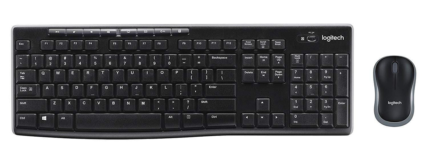 Logitech MK270 Combo de teclado y raton inalambricos: teclado y raton incluidos,  bateria de larga duracion