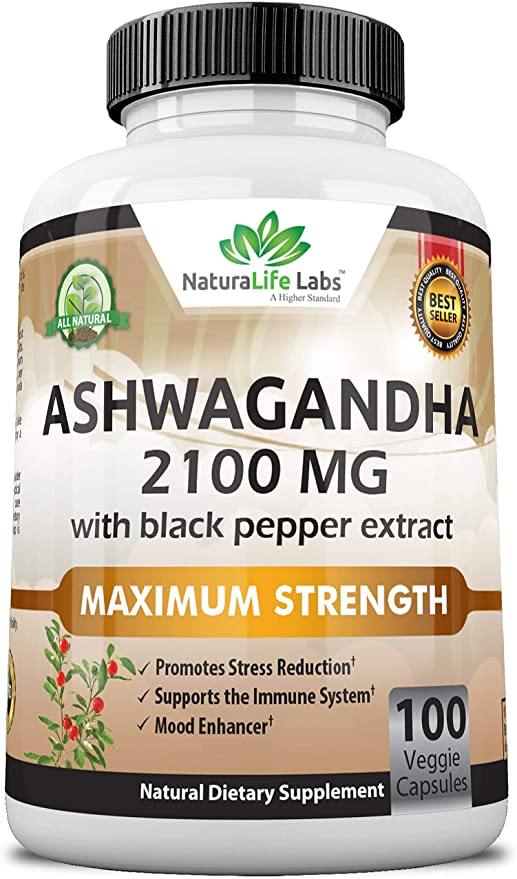 100 cápsulas de vegetarianas Organic Ashwagandha de 10.0106 oz, 100% puro extracto orgánico de raíz y polvo de Ashwagandha - Grancarpa.com.mx