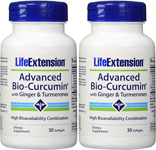 Life Extension Advanced Bio-Curcumin with Ginger & Turmerones, 30 Softgels, 01924, 2 - unidades, 2