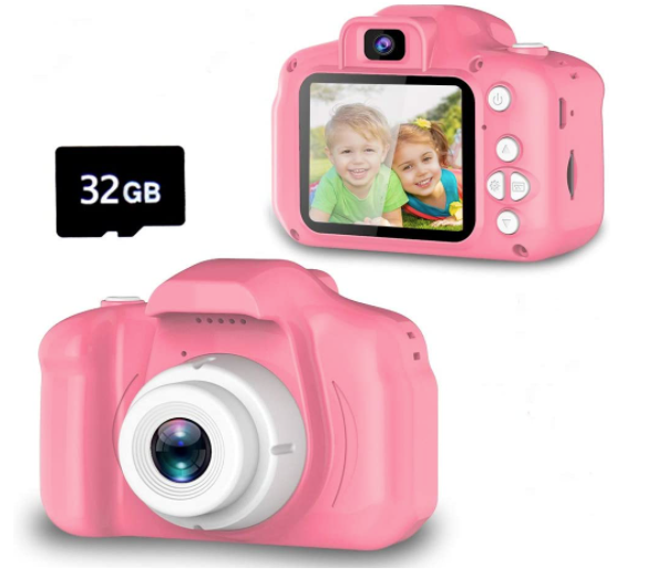 Camara Upgrade Kids Selfie , regalos de cumpleaños de Navidad para niñas de 3 a 9 años, cámaras de video digital HD para niños pequeños, juguete portátil para niñas de 3 4 5 6 7 8 años con tarjeta SD de 32 GB, color rosa