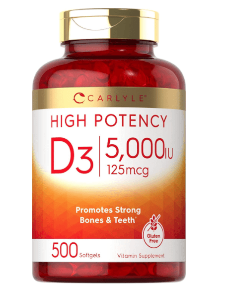Vitamina D3 5000 IU 500 cápsulas blandas