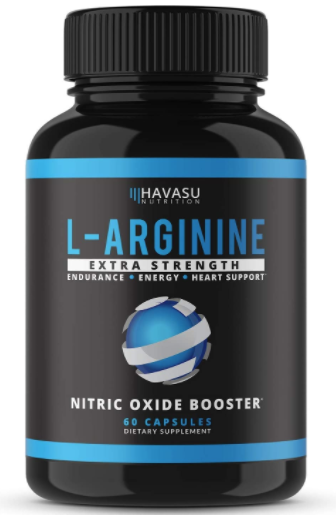 Havasu Nutrition Extra Strength L Arginina - 1200 mg Suplemento de óxido nítrico para el crecimiento muscular, vascularidad y energía - L-citrulina y aminoácidos esenciales para apoyar la resistencia física, 60 cápsulas