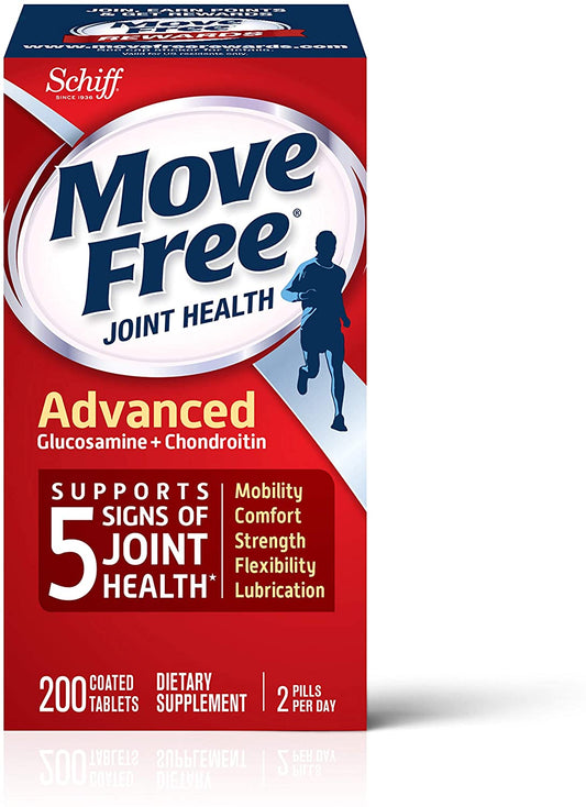 Move Free Suplemento de salud, tabletas de glucosamina avanzada y condroitina
