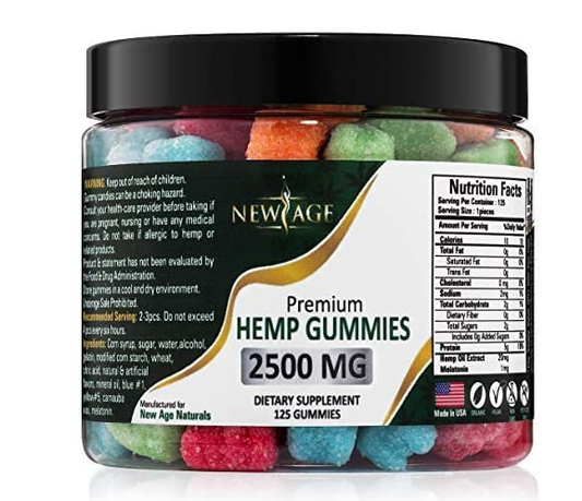 New Age Naturals Advanced Hemp Big Gummies 2500 mg - 125ct - Aceite de cáñamo infundido
