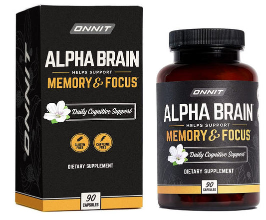 Onnit Alpha Brain (90 ct) – Más de 1 millón de botellas vendidas – Suplemento cerebral nootrópico premium – enfoque, concentración y memoria – Alpha GPC, L Theanine & Bacopa Monnieri