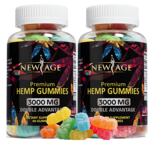 New Age Naturals Advanced Hemp Big Gummies 3000mg -120ct- Gomitas infundidas con aceite de cáñamo 100% natural