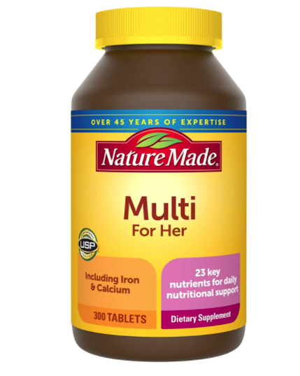 Tabletas multivitamínicas para mujeres Nature Made, 300 unidades para apoyo nutricional diario