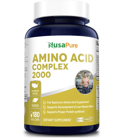 Mezcla compleja de aminoácidos de 2000 mg 180 cápsulas (sin OMG y sin gluten)