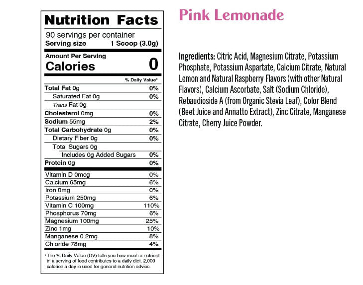 Ultima Replenisher Pink Lemonade - Polvo hidratante electrolito, limonada rosa, 90 latas de servir, libre de azúcar, 0 calorías, 0 carbos, sin pegamento, Keto, sin OGM con magnesio, potasio, calcio