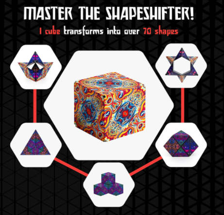 SHASHIBO Shape Shifting Box - Cubo Fidget patentado y galardonado con 36 imanes de tierras raras - Extraordinario cubo mágico 3D - El juguete Fidget con imán Shashibo Cube se transforma en más de 70 formas (espaciadas)
