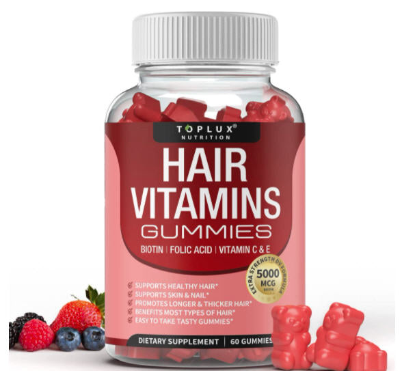  Suplemento de gomitas de vitaminas para el cabello – Gomitas de  crecimiento más rápido del cabello, 5000 mcg de biotina, ácido fólico,  vitamina C y E, apoya el cabello más fuerte